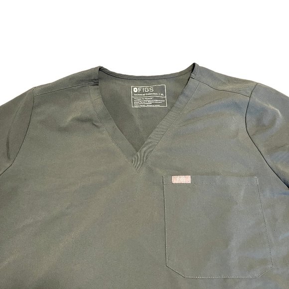 Figs Technical Collection Green Women's XL Scrub Top - Picture 2 of 8